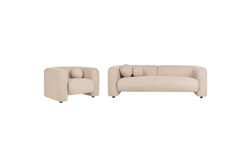 4-sits Soffgrupp Beliani Leiren Beige Beige - Huonekalut - Sohva - Sohvaryhmä