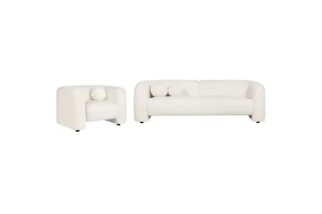 4-sits Soffgrupp Beliani Leiren Beige White - Huonekalut - Sohva - Sohvaryhmä