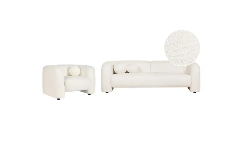 4-sits Soffgrupp Beliani Leiren Beige White, undefined