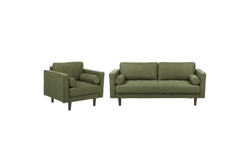 4-sits Soffgrupp Beliani Nurmo Beige/mörkt trä Green||Dark colored wood, undefined