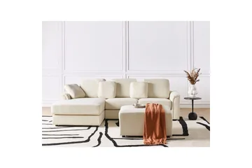 4-sitssoffa Beliani Kohlo Beige/svart, Högervänd Beige||Black Left-faced - Huonekalut - Sohva - Sohvaryhmä