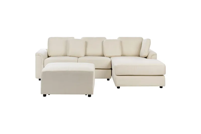4-sitssoffa Beliani Kohlo Beige/svart, Högervänd Beige||Black Right-faced - Huonekalut - Sohva - Sohvaryhmä
