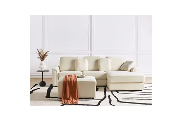 4-sitssoffa Beliani Kohlo Beige/svart, Högervänd Beige||Black Right-faced - Huonekalut - Sohva - Sohvaryhmä