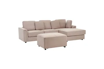 4-sitssoffa Beliani Kohlo Beige/svart, Högervänd Taupe Right-faced - Beige - Huonekalut - Sohva - Sohvaryhmä