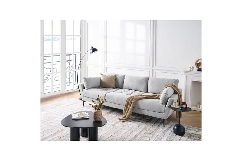 4-sitssoffa Beliani Nenola Beige, svart Grey||Black - Huonekalut - Sohva - 4:n istuttava sohva