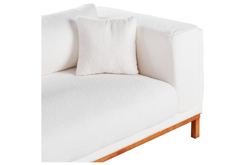 4-sitssoffa Beliani Veng Beige, ljust trä White||Light colored wood - Huonekalut - Sohva