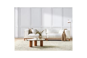 4-sitssoffa Beliani Veng Beige, ljust trä White||Light colored wood - Huonekalut - Sohva - 4:n istuttava sohva