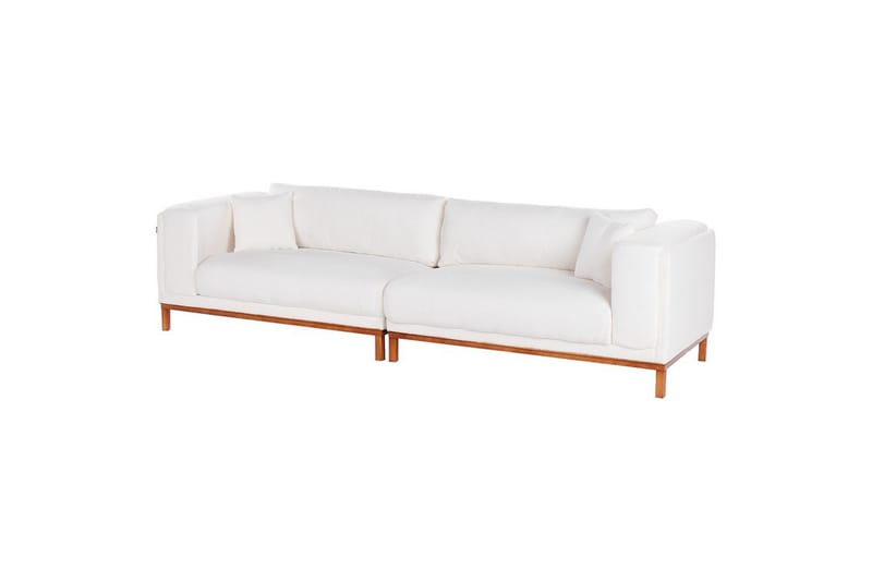 4-sitssoffa Beliani Veng Beige, ljust trä White||Light colored wood - Huonekalut - Sohva