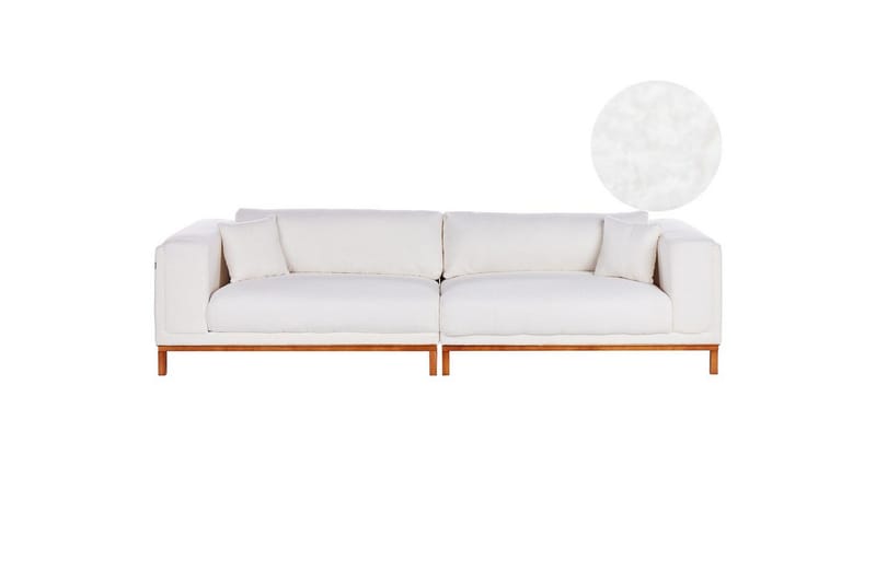 4-sitssoffa Beliani Veng Beige, ljust trä White||Light colored wood, undefined