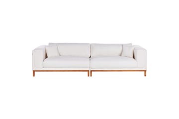 4-sitssoffa Beliani Veng Beige, ljust trä White||Light colored wood - Huonekalut - Sohva - 4:n istuttava sohva