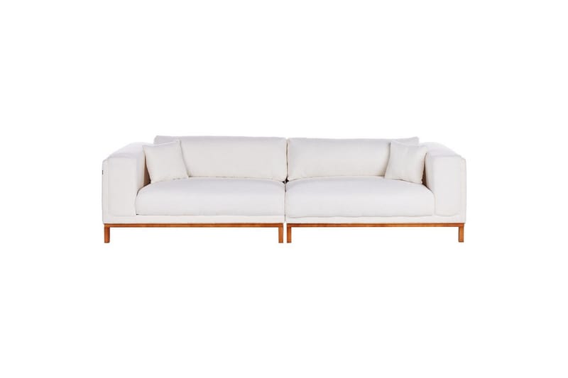 4-sitssoffa Beliani Veng Beige, ljust trä White||Light colored wood - Huonekalut - Sohva