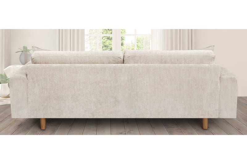 4:n ist Samettisohva Sarnon - Beige/Tammi - Huonekalut - Sohva - 4:n istuttava sohva