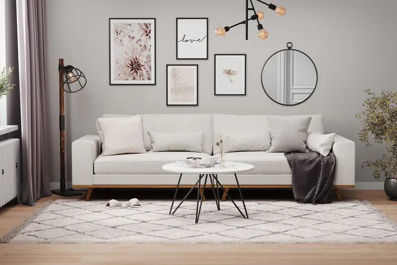 Copenhagen 4-istuttava Kangassohva - Vaaleanharmaa - Huonekalut - Sohva - 4:n istuttava sohva