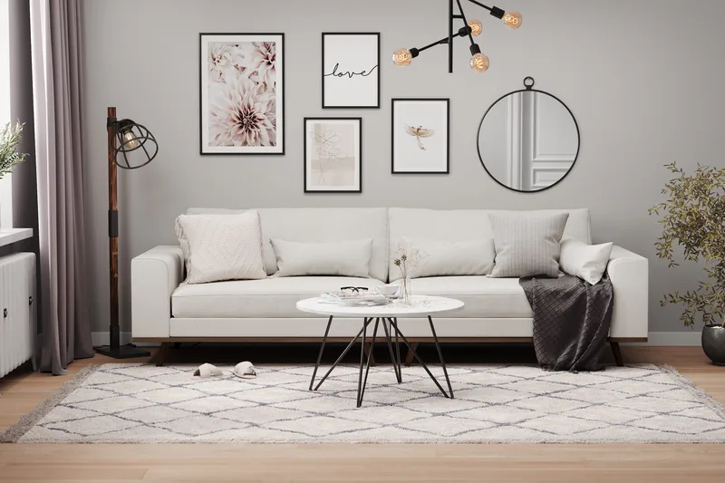 Copenhagen 4-istuttava Kangassohva - Vaaleanharmaa - Huonekalut - Sohva - 4:n istuttava sohva