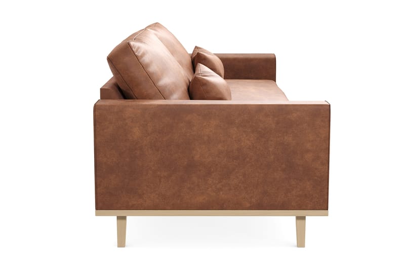 Copenhagen 4-istuttava Keinonahkasohva - Ruskea - Huonekalut - Sohva - 4:n istuttava sohva