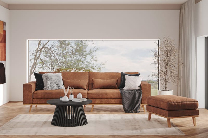 Copenhagen 4-istuttava Keinonahkasohva - Ruskea - Huonekalut - Sohva - 4:n istuttava sohva