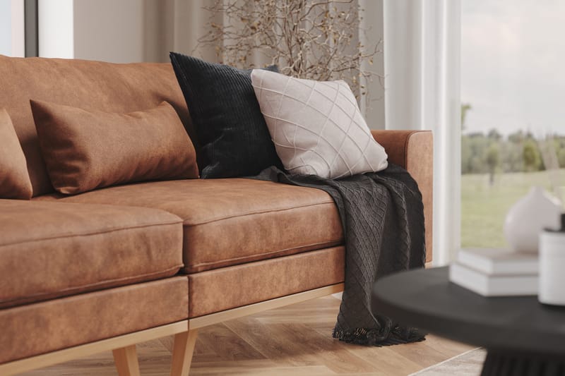 Copenhagen 4-istuttava Keinonahkasohva - Ruskea - Huonekalut - Sohva - 4:n istuttava sohva