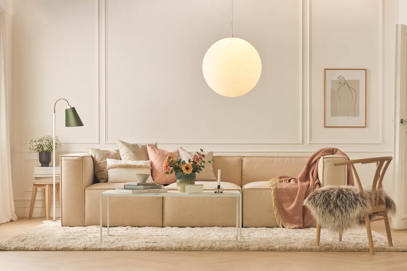 Cubo 4-istuttava Syvä Modulaarisohva Manchester-kankaalla - Beige - Huonekalut - Sohva - 4:n istuttava sohva