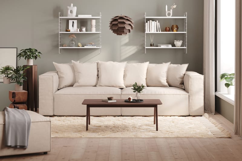 Cubo 4-istuttava Syvä Modulaarisohva Manchester-kankaalla - Beige - Huonekalut - Sohva - 4:n istuttava sohva