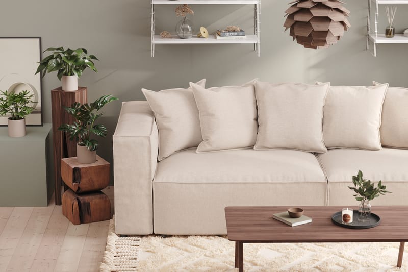 Cubo 4-istuttava Syvä Modulaarisohva Manchester-kankaalla - Beige - Huonekalut - Sohva - 4:n istuttava sohva