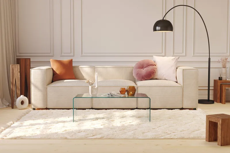 Cubo 4-istuttava Syvä Modulaarisohva Manchester-kankaalla - Beige - Huonekalut - Sohva - 4:n istuttava sohva