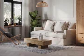 Menard 4-istuttava Syvä Kangassohva - Beige - Huonekalut - Sohva - 4:n istuttava sohva