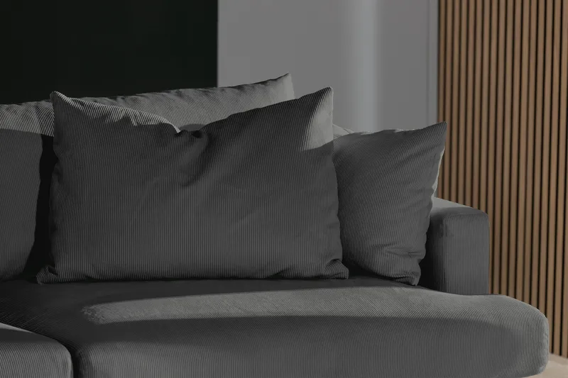 Menard 4-istuttava Syvä Manchestersohva - Harmaa - Huonekalut - Sohva - 4:n istuttava sohva