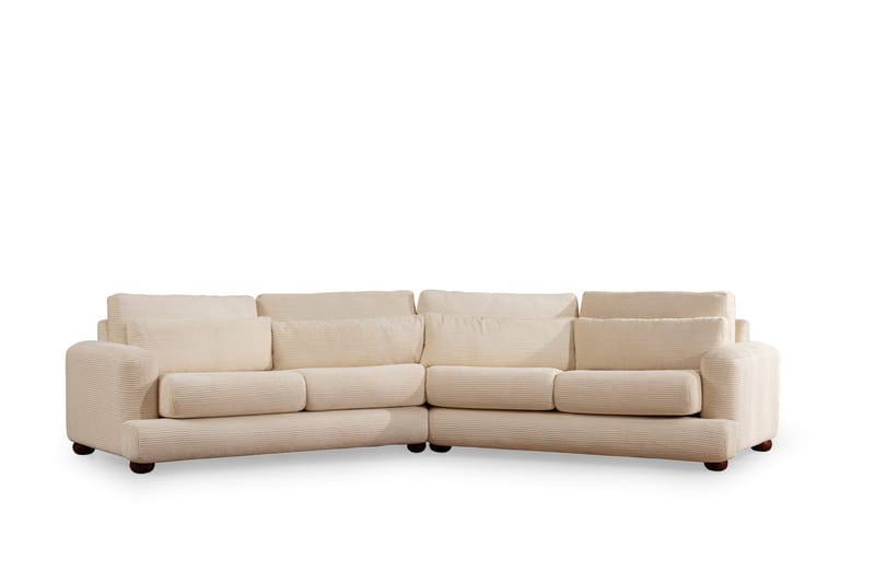 Sohva Maddington 4:n ist Kaareva - Beige - Huonekalut - Sohva - 4:n istuttava sohva