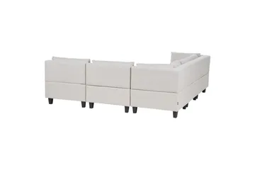 5-sits Hörnsoffa med fotpall Beliani Unstad Beige/svart, Högervänd, Polyester Beige, Black - Huonekalut - Sohva - Moduulisohva