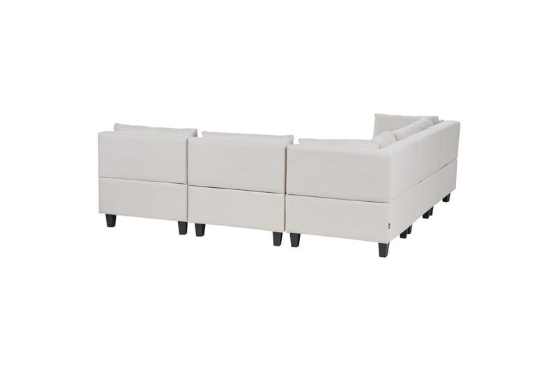 5-sits Hörnsoffa med fotpall Beliani Unstad Beige/svart, Högervänd, Polyester Beige, Black - Huonekalut - Sohva - Moduulisohva