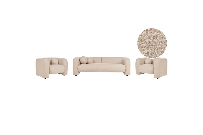 5-sits Soffgrupp Beliani Leiren Beige Beige, undefined