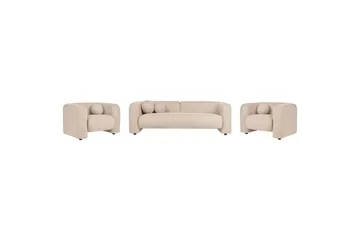 5-sits Soffgrupp Beliani Leiren Beige Beige - Huonekalut - Sohva - Sohvaryhmä