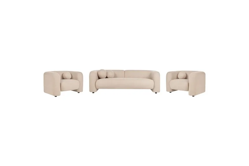 5-sits Soffgrupp Beliani Leiren Beige Beige - Huonekalut - Sohva - Sohvaryhmä
