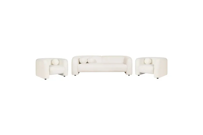 5-sits Soffgrupp Beliani Leiren Beige White - Huonekalut - Sohva - Sohvaryhmä