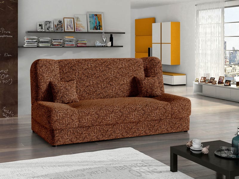 Abron 3-istuttava vuodesohva säilytystilalla - ruskea - Huonekalut - Sohva - Vuodesohva