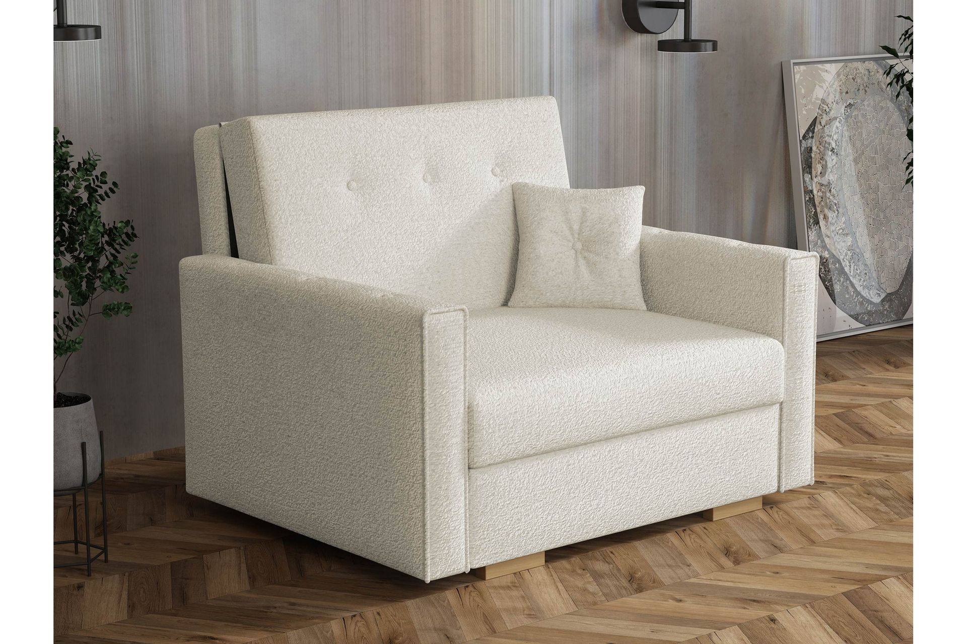 Ajiz Vuodesohva 2-istuttava Bouclé - Beige - Huonekalut - Sohva - Vuodesohva