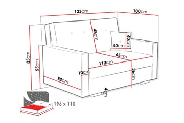 Ajiz Vuodesohva 2-istuttava Bouclé - Harmaa - Huonekalut - Sohva - Vuodesohva