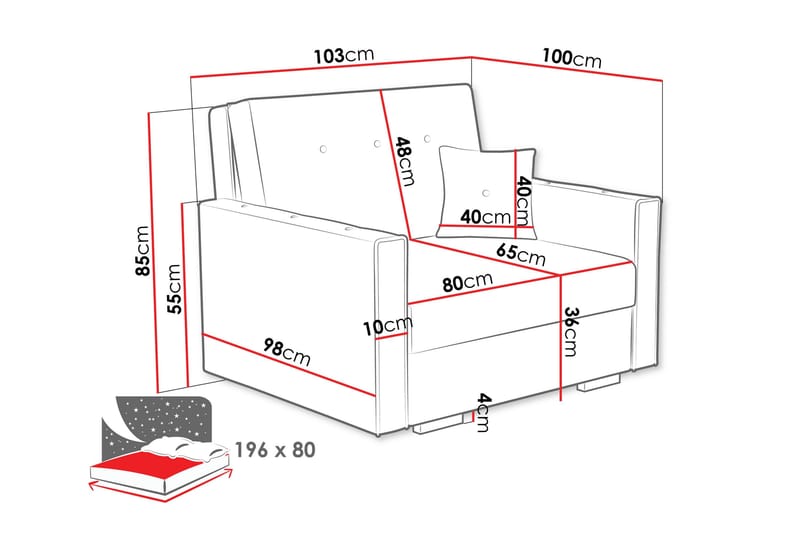 Ajiz Vuodesohva 2-istuttava Bouclé - Vaaleanpunainen - Huonekalut - Sohva - Vuodesohva