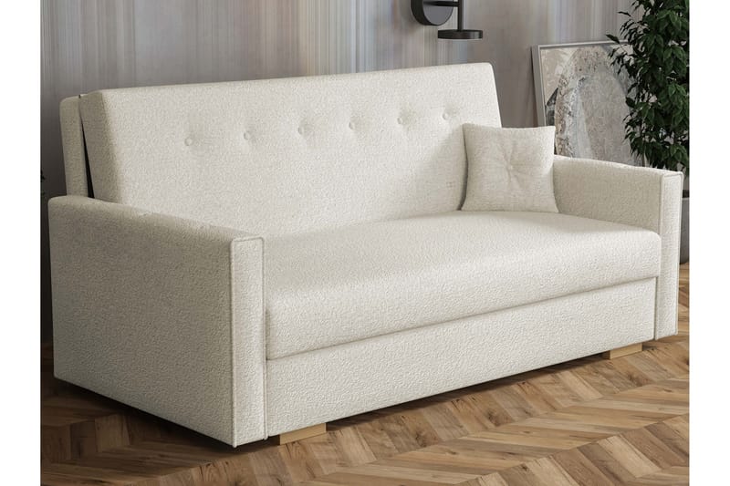 Ajiz Vuodesohva 3-istuttava Bouclé - Beige - Huonekalut - Sohva - Vuodesohva - 3 istuttava vuodesohva