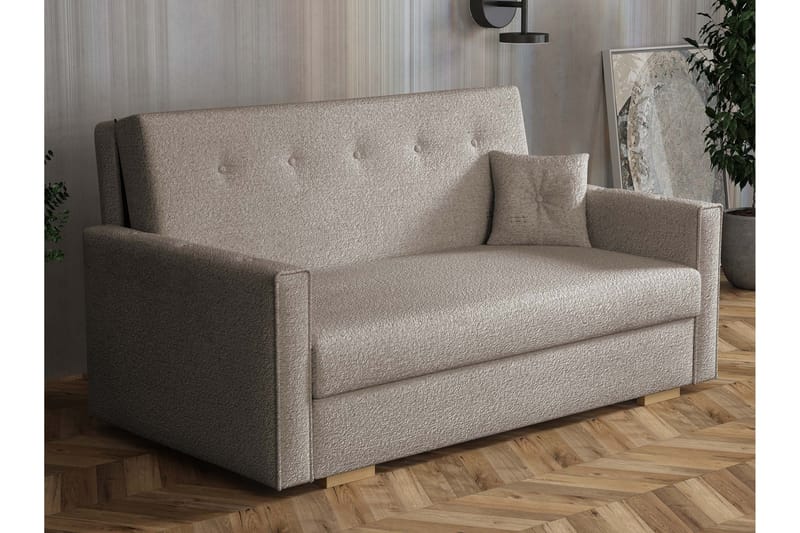 Ajiz Vuodesohva 3-istuttava Bouclé - Harmaa - Huonekalut - Sohva - Vuodesohva - 3 istuttava vuodesohva