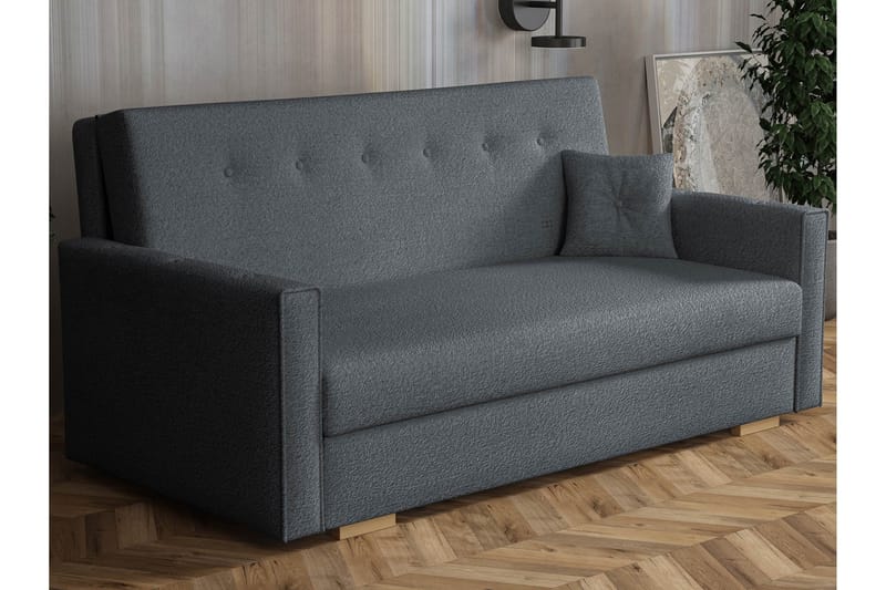 Ajiz Vuodesohva 3-istuttava Bouclé - Harmaa - Huonekalut - Sohva - Vuodesohva - 3 istuttava vuodesohva