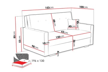 Ajiz Vuodesohva 3-istuttava Bouclé - Harmaa - Huonekalut - Sohva - Vuodesohva - 3 istuttava vuodesohva