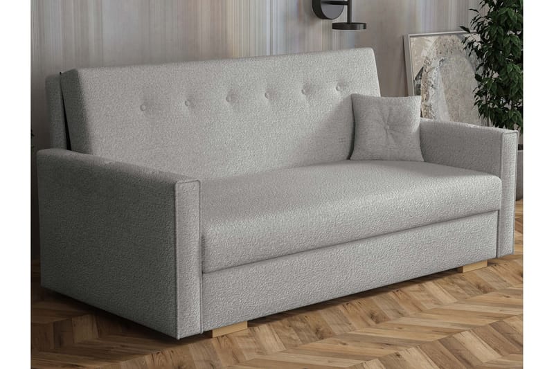 Ajiz Vuodesohva 3-istuttava Bouclé - Harmaa - Huonekalut - Sohva - Vuodesohva - 3 istuttava vuodesohva
