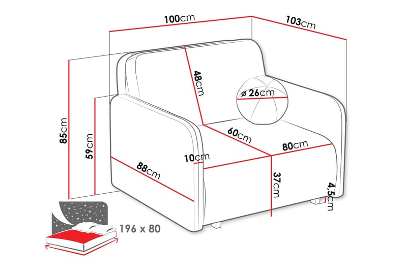 Ajmeri Vuodesohva 2-istuttava Bouclé - Vaaleanpunainen - Huonekalut - Sohva - Vuodesohva