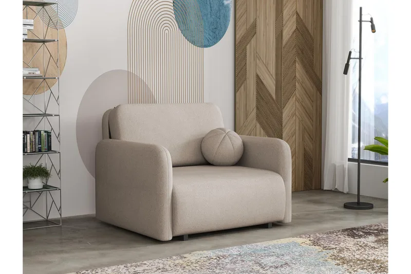 Ajmeri Vuodesohva 2-istuttava Plyysi - Beige - Huonekalut - Sohva - Vuodesohva