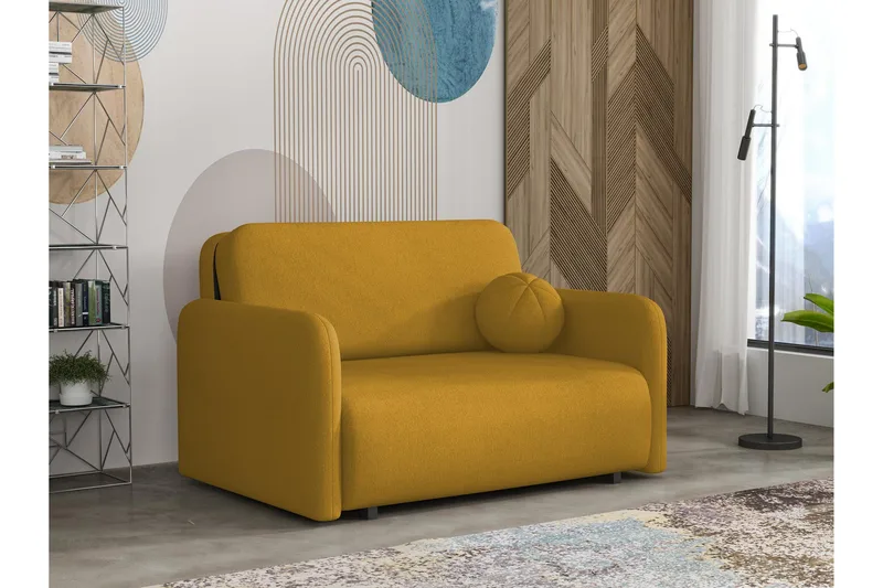 Ajmeri Vuodesohva 2-istuttava Plyysi, Keltainen