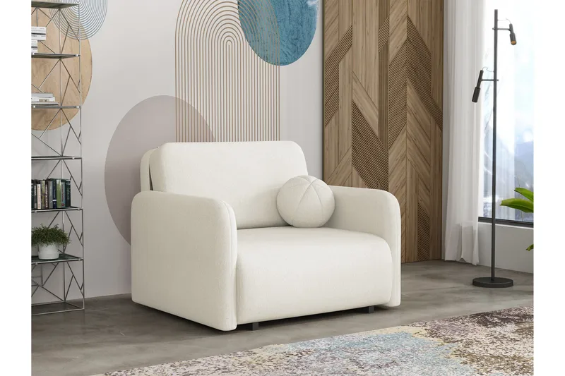 Ajmeri Vuodesohva 2-istuttava Plyysi - Beige - Huonekalut - Sohva - Vuodesohva