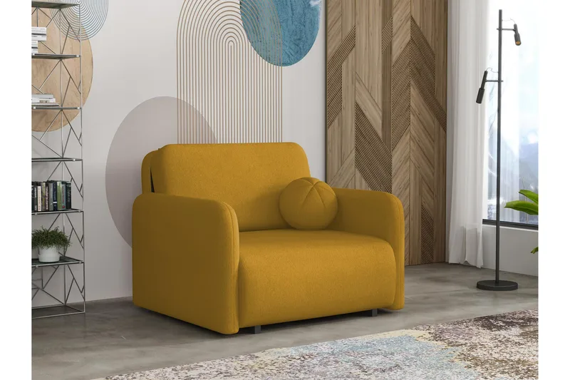 Ajmeri Vuodesohva 2-istuttava Plyysi, Keltainen