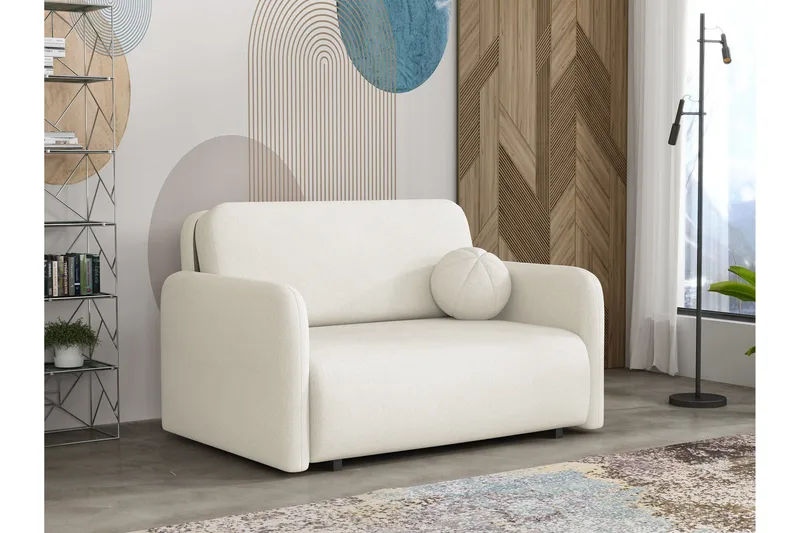 Ajmeri Vuodesohva 2-istuttava Plyysi - Beige - Huonekalut - Sohva - Vuodesohva