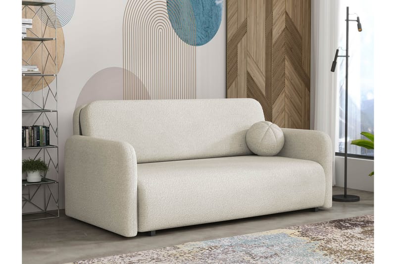 Ajmeri Vuodesohva 3-istuttava Bouclé - Beige - Huonekalut - Sohva - Vuodesohva - 3 istuttava vuodesohva